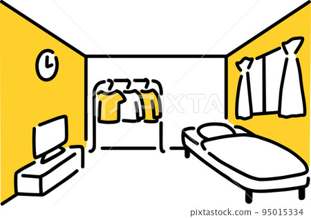Illustration of a room in a house where you live alone Illustration of a room in a house where you live alone 95015334