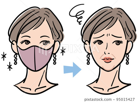 摘下口罩擔心法律法規的女人 95015427