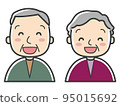 Illustration of an elderly person smiling 95015692
