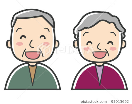 Illustration of an elderly person smiling Illustration of an elderly person smiling 95015692