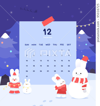 2023 New Year's Rabbit Calendar Illustration Set 12 2023 New Year's Rabbit Calendar Illustration Set 12 95016725