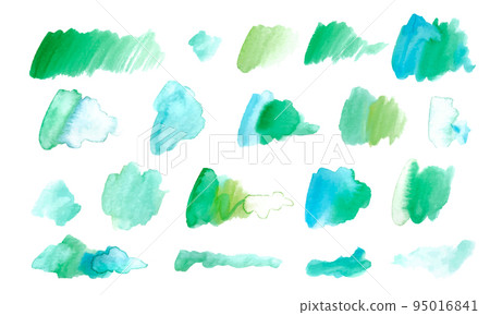 水彩風格手繪紋理集。模糊油漆的矢量數據。 95016841