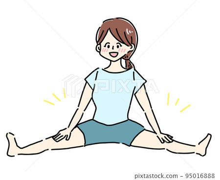 伸展雙腿的女人打開沒有文字 95016888