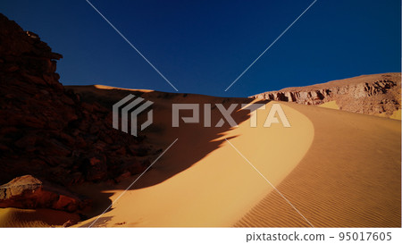 Color shadows at dunes in Tassili nAjjer national park, Algeria 95017605
