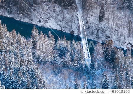 [Winter] Tadami Line No. 1 Tadami River Bridge [Deep Snow] 95018193