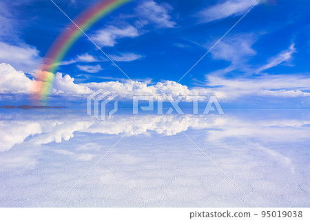 Rainbow over Mirror Lake Uyuni Salt Flat 95019038