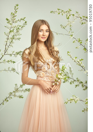 Beautiful woman in wedding dress Beautiful woman in wedding dress 95019780
