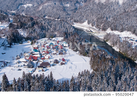 [冬季]只見線第二隻只見河大橋河合村[深雪] 95020047