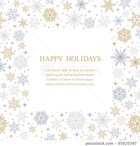 Snowflake frame with text space - Stock Illustration [95020397] - PIXTA