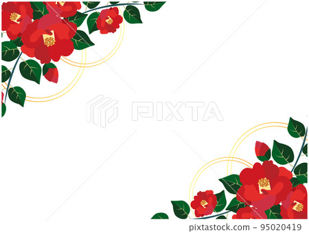 Camellia flower New Year New Year's card 95020419