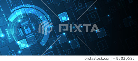 Cyber security and information or network protection. Future technology web services for business and internet project 95020555