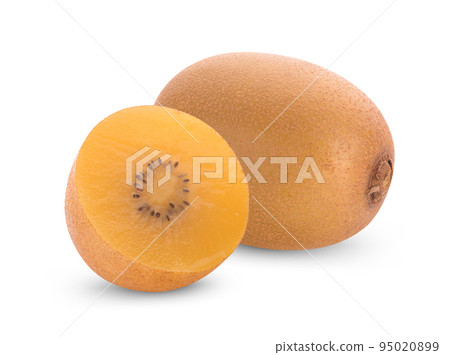 fresh golden kiwi isolated on white background fresh golden kiwi isolated on white background 95020899