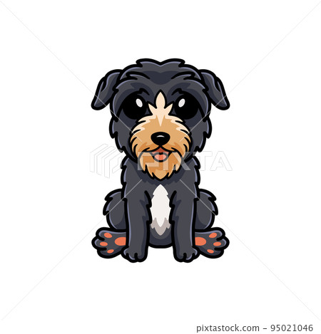 Cute deer hound dog cartoon sitting 95021046