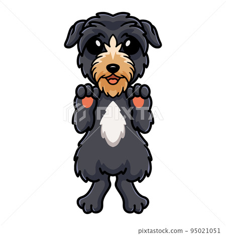 Cute deer hound dog cartoon standing 95021051