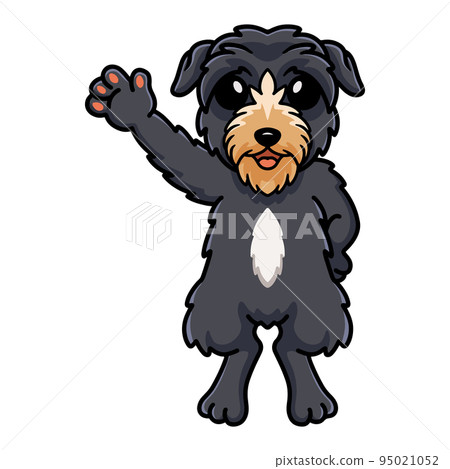 Cute deer hound dog cartoon waving hand 95021052