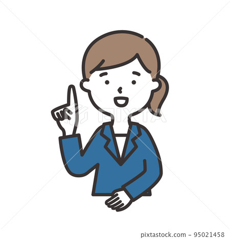 一套衣服，微笑著解釋一個女人的插圖 95021458