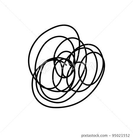 Complex line. Complicated way. Messy ball concept. Loading idea vector process. 95021552
