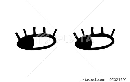 Crazy eyes. Doodle open eye. Abstract hand drawn fun geometric collection. Vector black elements Crazy eyes. Doodle open eye. Abstract hand drawn fun geometric collection. Vector black elements 95021591