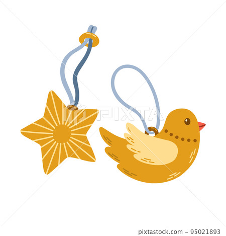 Christmas decorations toys set flat design vector isolated on white background eps10 Christmas decorations toys set flat design vector isolated on white background eps10 95021893