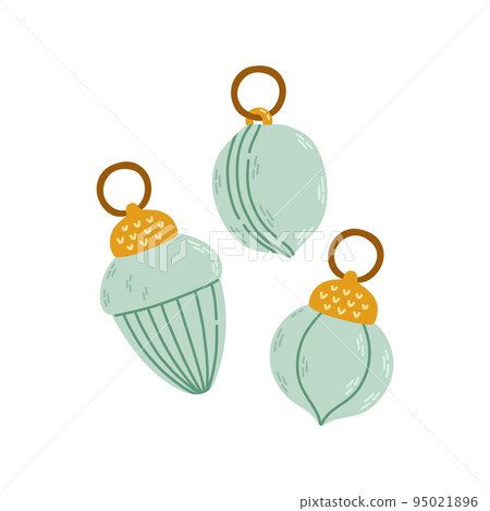 Christmas decorations toys set flat design vector isolated on white background eps10 Christmas decorations toys set flat design vector isolated on white background eps10 95021896