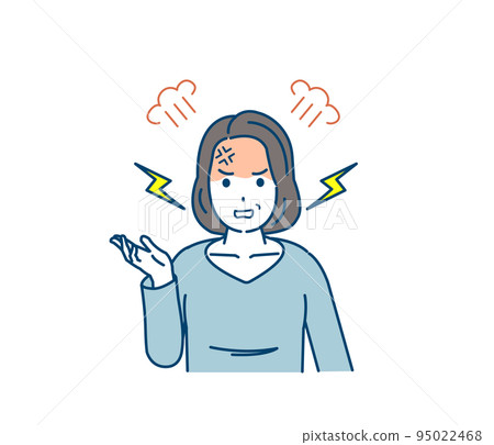 憤怒的中年婦女,憤怒,大喊,沮喪,憤怒,插圖 憤怒的中年婦女,憤怒,大喊,沮喪,憤怒,插圖 95022468