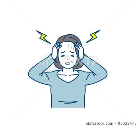 中年婦女頭痛、頭痛、腦梗塞、蛛網膜下腔出血、疾病、症狀、插圖 95022475