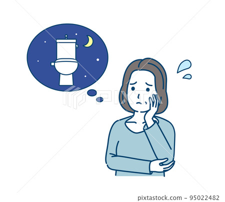 中年婦女尿頻、多尿、尿急、托盤、症狀、插圖 95022482