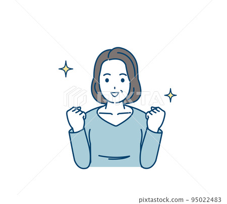 Energetic and healthy middle-aged woman refresh smile illustration 95022483