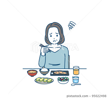 No appetite, unable to eat, taste disorder, middle-aged woman, middle-aged, eating, eating disorder, summer fatigue, illustration No appetite, unable to eat, taste disorder, middle-aged woman, middle-aged, eating, eating disorder, summer fatigue, illustration 95022498