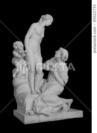 Ancient statue. Pygmalion and Galatee sculpture of Etienne Falconet in the State Hermitage Museum. Masterpiece isolated photo with clipping path 95022735