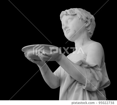 Ancient statue of the boy. Charity sculpture of Christian Daniel Rauch in the State Hermitage Museum. Masterpiece isolated photo with clipping path 95022738