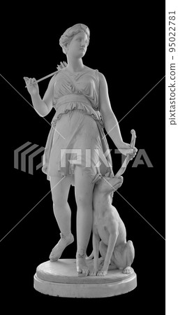 Ancient statue. Diana sculpture of Giovanni Benzoni in the State Hermitage Museum. Masterpiece isolated photo with clipping path 95022781