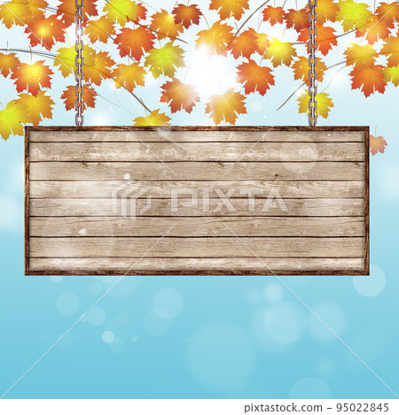 wood notice table autumn background wood notice table autumn background 95022845