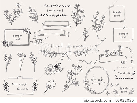 hand drawn botanical frame set - Stock Illustration [95022850] - PIXTA