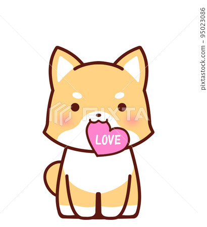Shiba Inu holding a heart ① 95023086