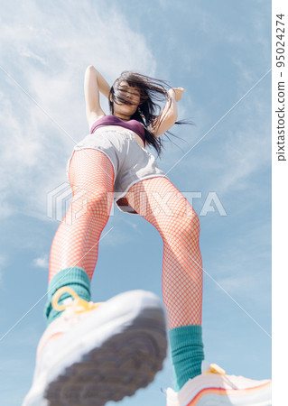 low angle athlete woman low angle athlete woman 95024274