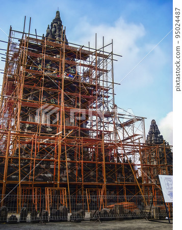 Indonesia Prambanan Temple Complex Shrine under restoration Indonesia Prambanan Temple Complex Shrine under restoration 95024487