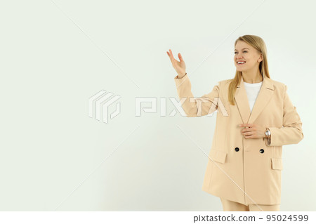 Young attractive business woman, space for text 95024599
