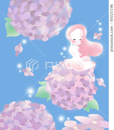 Hydrangea and girls 95025196