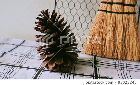 broom and pine cone broom and pine cone 95025243