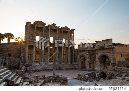 The Celsius Library and the Gates of Mazeus and Mithridates in the ruins of the ancient city of Ephesus, Turkey The Celsius Library and the Gates of Mazeus and Mithridates in the ruins of the ancient city of Ephesus, Turkey 95025334