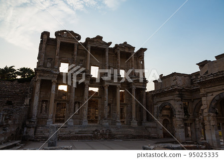 The Celsius Library and the Gates of Mazeus and Mithridates in the ruins of the ancient city of Ephesus, Turkey The Celsius Library and the Gates of Mazeus and Mithridates in the ruins of the ancient city of Ephesus, Turkey 95025335