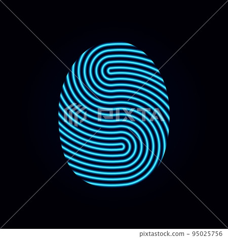 Digital touch scan dentification. Finger print flat scan. Fingerprint icon design for app. Digital touch scan dentification. Finger print flat scan. Fingerprint icon design for app. 95025756