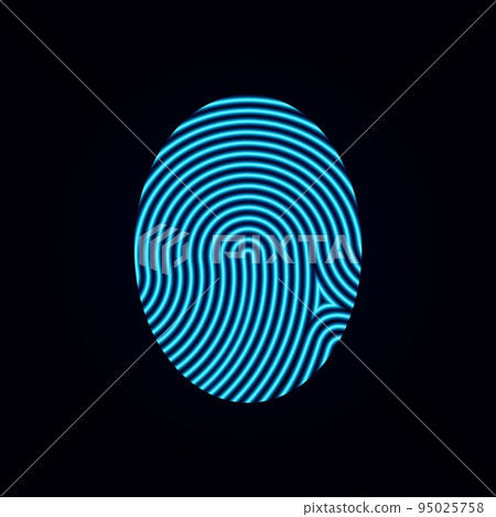 Digital touch scan dentification. Finger print flat scan. Fingerprint icon design for app. Digital touch scan dentification. Finger print flat scan. Fingerprint icon design for app. 95025758