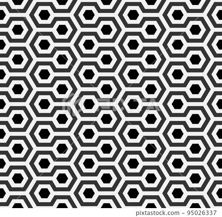 Vector modern seamless geometry pattern hexagon black and white background Vector modern seamless geometry pattern hexagon black and white background 95026337