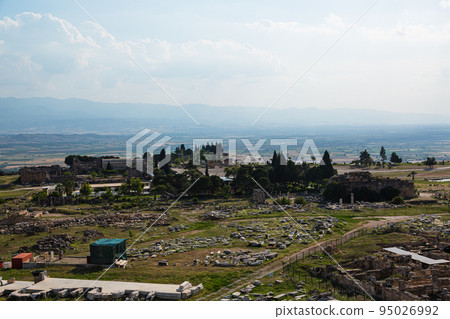 Hierapolis ruins in Pamukkale, Hierapolis, Turkey Hierapolis ruins in Pamukkale, Hierapolis, Turkey 95026992