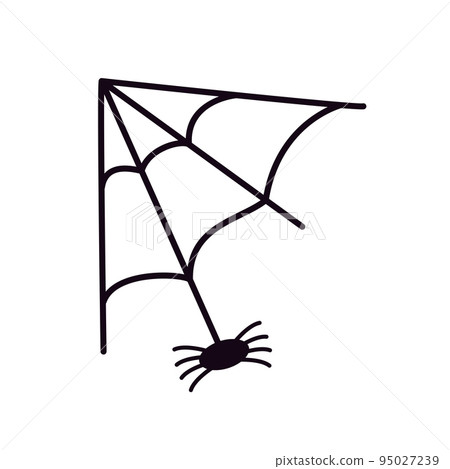 Spider web vector illustration, Halloween icon isolate on white. Spider web vector illustration, Halloween icon isolate on white. 95027239