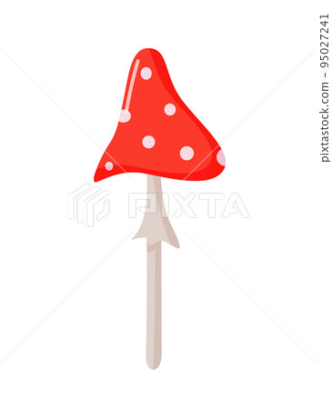 Fly agaric poisonous mushroom, vector cartoon illustration of isolate on white. Fly agaric poisonous mushroom, vector cartoon illustration of isolate on white. 95027241