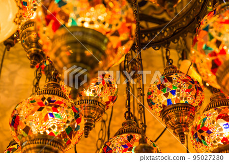 Turkish lamps sold at the Grand Bazaar in the Old Town of Istanbul, Turkey 95027280