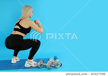 Concept of healthy lifestyle with sporty woman Concept of healthy lifestyle with sporty woman 95027396